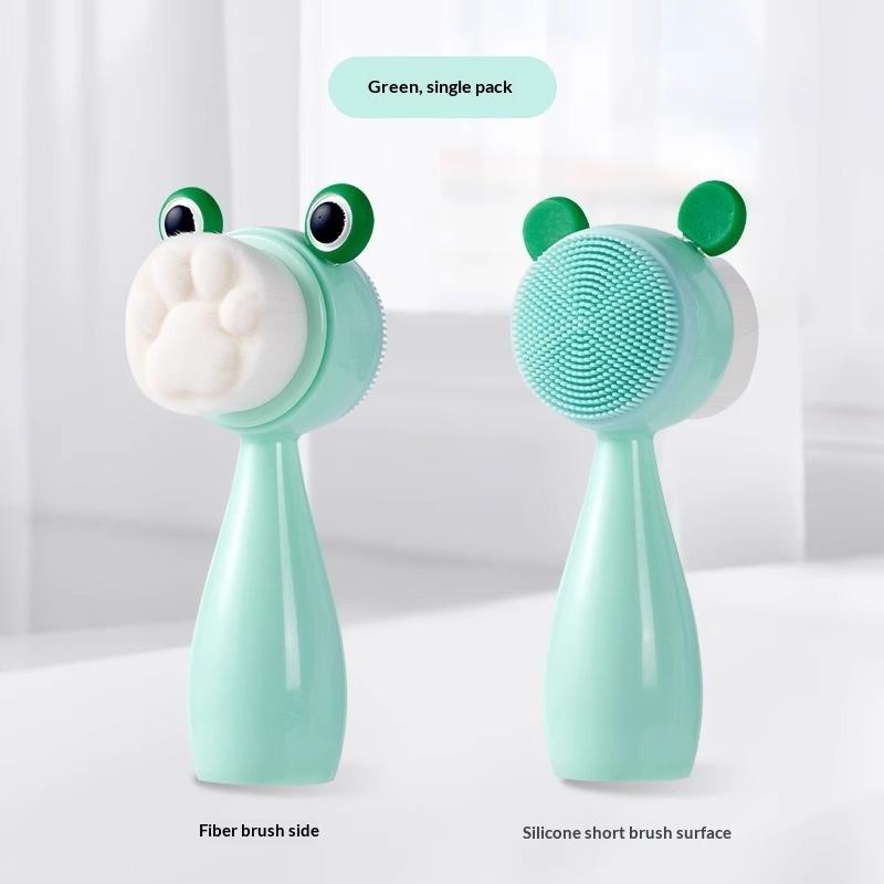 3D Double Sided Face Wash Brush Silicone Facial Cleansing Brush Manual Massage Facial Brush Soft Bristles Exfoliator