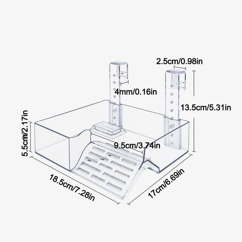 Transparent Acrylic Turtle Sunbathing Platform with Basking Area Suction Cup Turtle Drying Platform Floating Dock