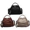 Women Lightweight Sling Bag Solid Color Oxford Cloth Handbag Zipper Closure Versatile Shoulder Bag Travel Shopping Work Date Bag