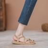 Platform Sandals Women's Summer 2025 New Versatile Flat Sandals Outer Wear Roman Shoes Casual Fashion Beach Shoes