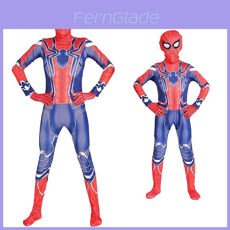 Marvelous Avengers Endgame Iron Spider-man Peter Parker Breathable Jumpsuit For Kids