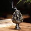 Retro Mini Hollow-Out Boshan Incense Burner - Creative Cloud Design for Office or Home Decor