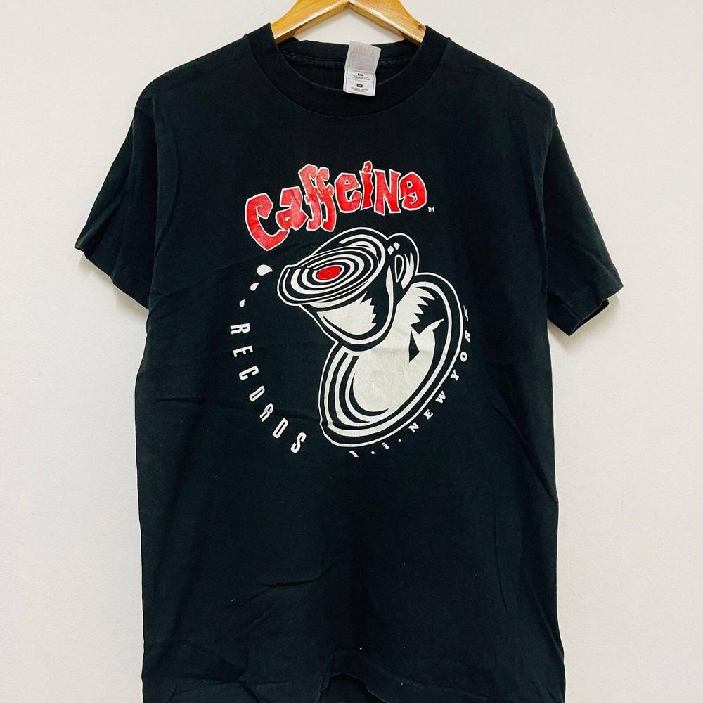 Vintage 90s Caffeine Records “ Trance Music Records Label TShirt House Music Unisex T-Shirt XXL