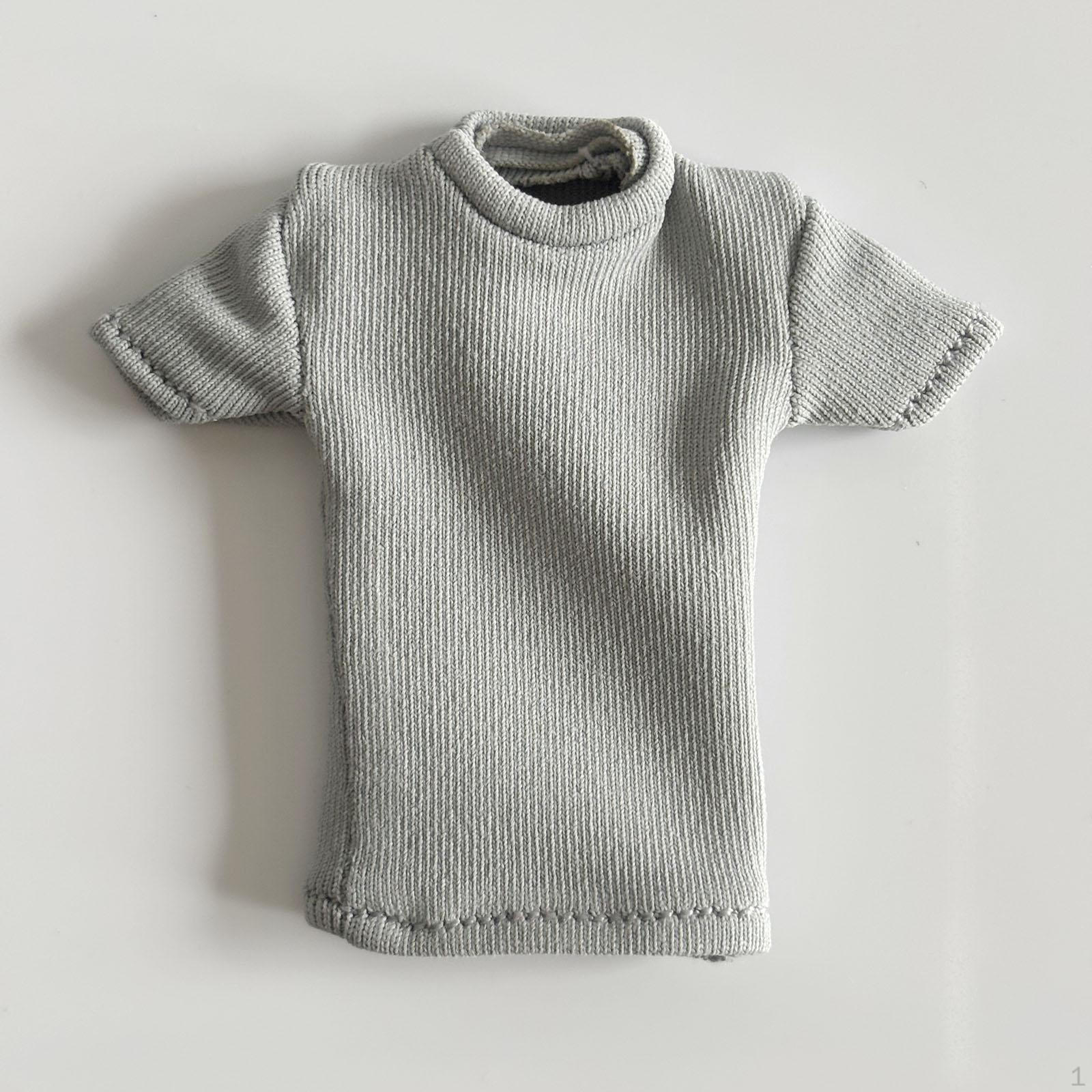 

1/12 женская футболка солдат аксессуары костюм кукла ручной работы одежда для 6 серый