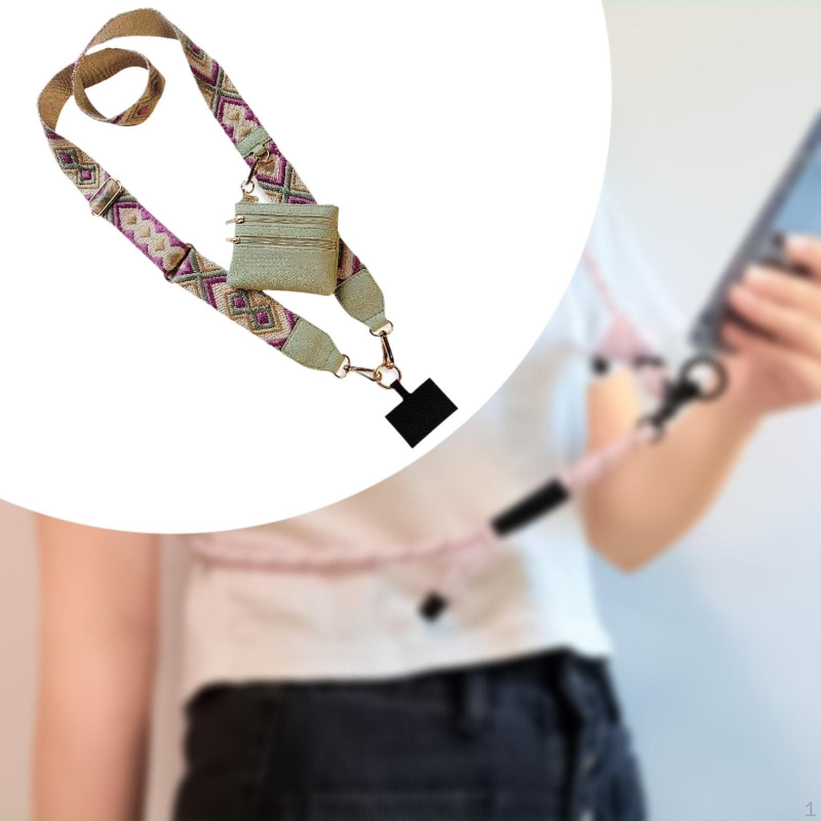 

Телефонный шнурок регулируемый шейный ремешок для пеших прогулок на велосипеде для женщин Purple