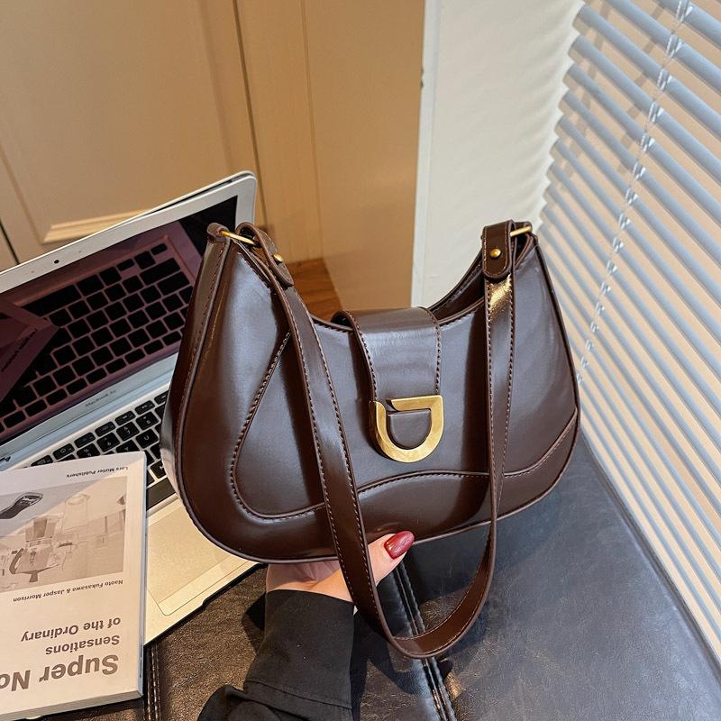 Podzimní nová taška přes rameno crossbody módní jednoduchá podpažní taška nová dámská nová taška ve tvaru půlměsíce dámská taška