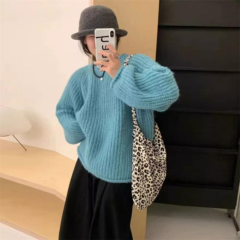 

Носите тонкий чехол Meat Advanced Sense of Knitted Sweater осень и зима женская мода свободные ленивые ветровки one size озеро синий