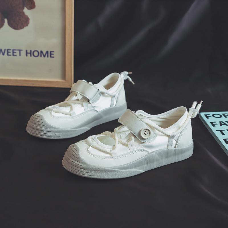 Fashion Espadrille Shoes Female Footwear White Sneakers All-Match Summer Small Dress Casual New Breathable Flat Mary Janes Fabric Leisur