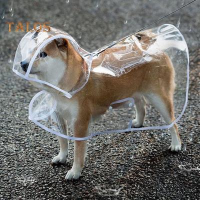 Pet Dog Transparent Raincoat Hooded Waterproof Jacket Fashionable Lightweight Pet Coat Small Medium Dogs Cats Rain Poncho