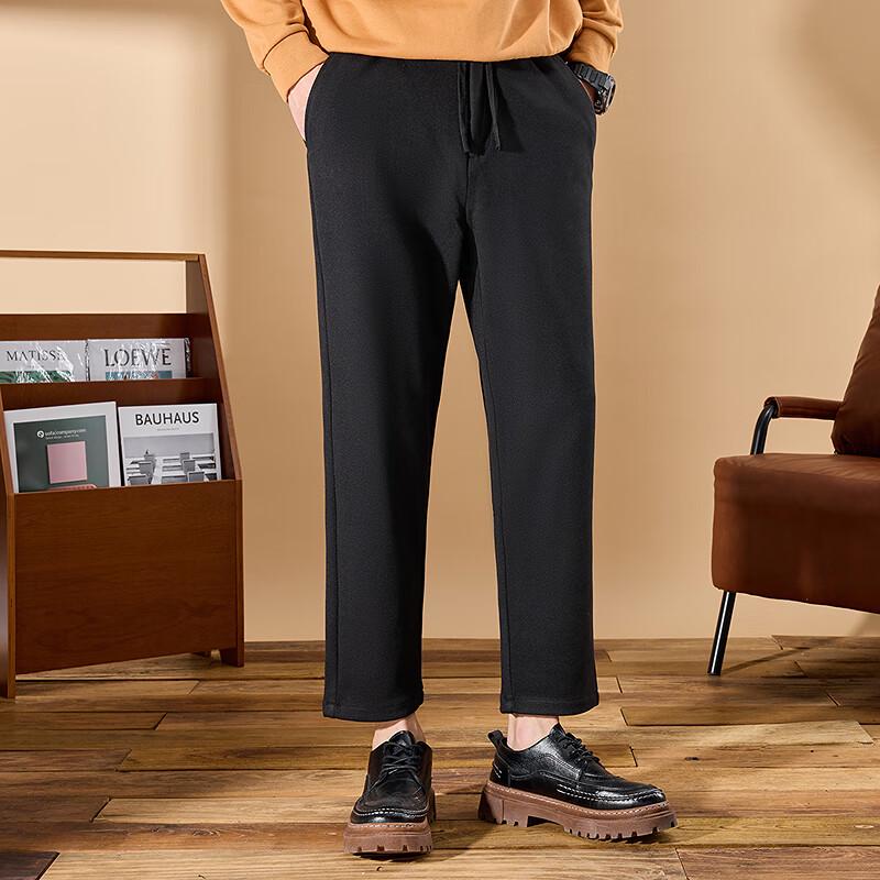 FAPAI Men's Straight-Leg Drawstring Waist Casual Pants