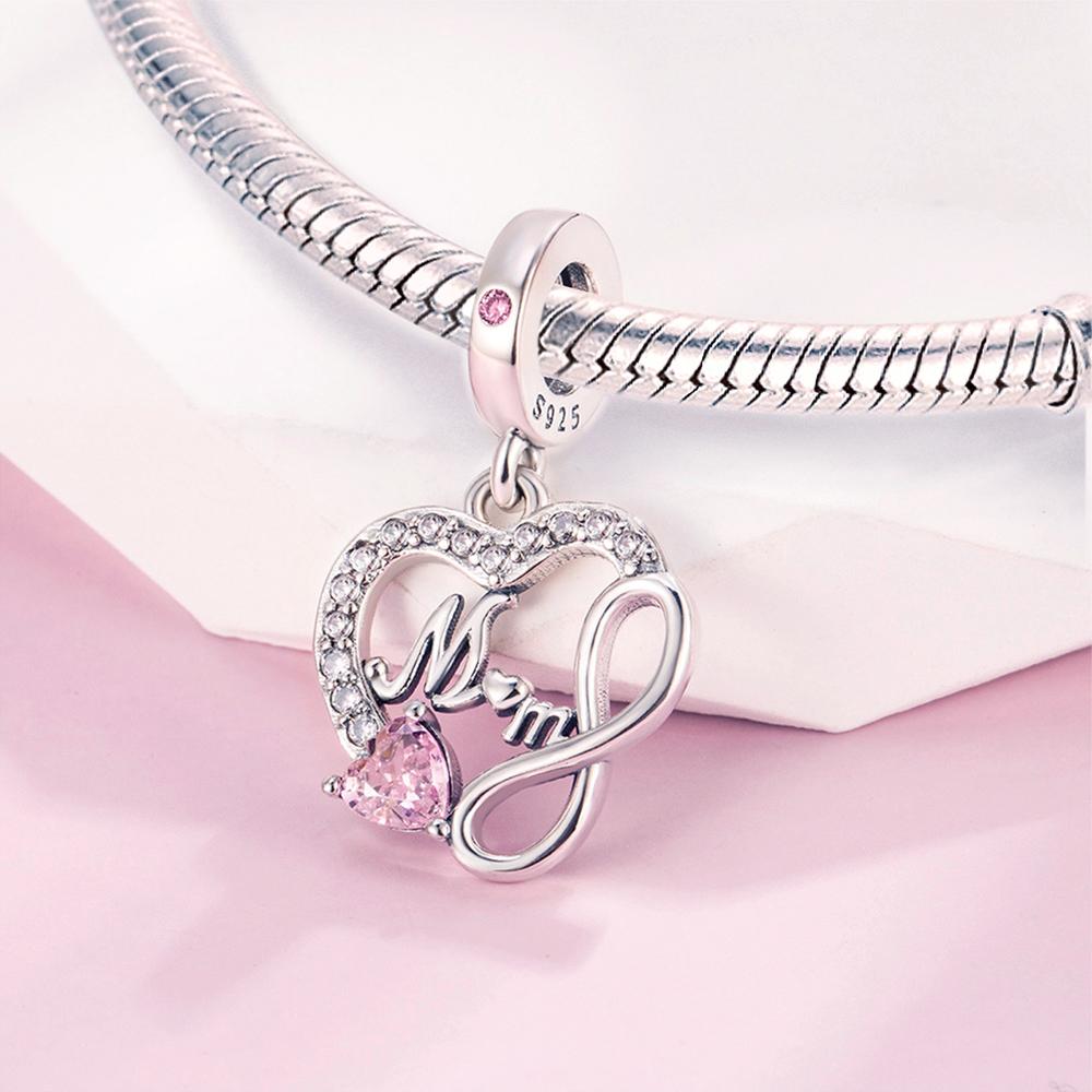 Copper Metal Mom's Eternal Maternal Love Charm Bead Component Bead Component Compatible With Authentic Original Bracelet High Quality Fine Jewelry