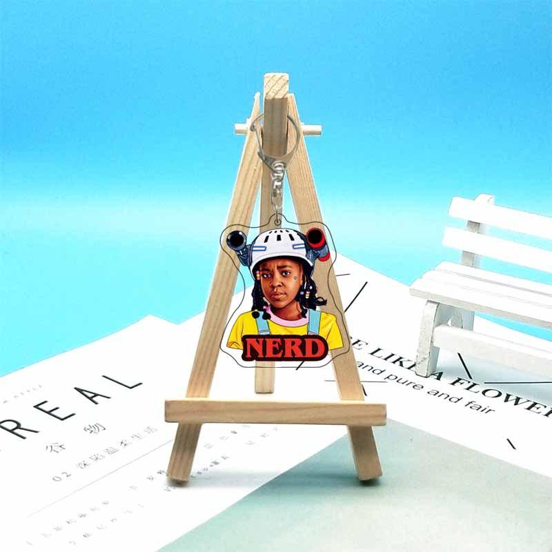 For Stranger Things Mike D'artagnan Eleven Robin Hopper Joyce Acrylic Keychain Custom Cartoons Cute Backpack Accessories Gift