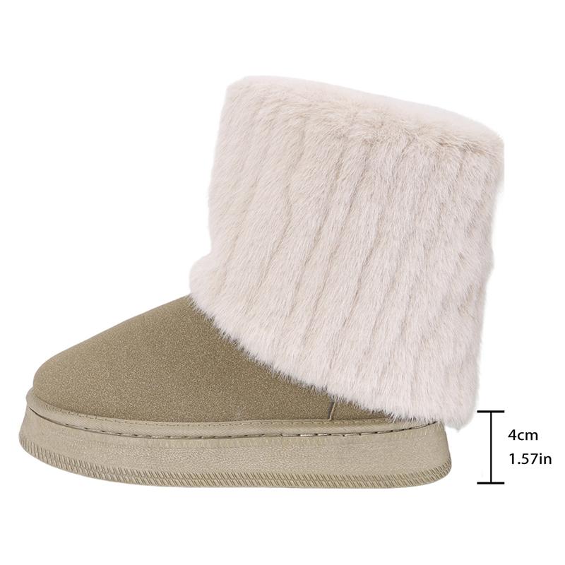 

Жіночі черевики до щиколотки з товстим плюшем зі штучного хутра 2024, жіночі зимові черевики зі штучної замші, нековзкі, жіночі комфортні м які теплі плюшеві зимові черевики 36