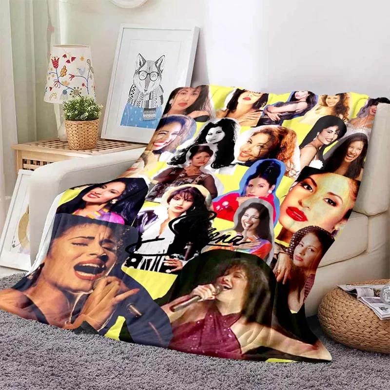 Selena Quintanilla Sakura Beauty Blankets Fleece Textile Decor Multifunction Soft Throw Blankets for Sofa Outdoor Quilt