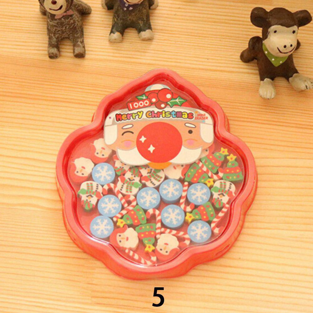 Color Random Novelty Student Supplies New Christmas Style Animal Cartoon Shape Rubber Pencil Eraser