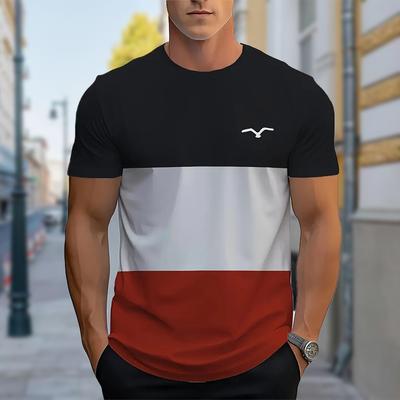 Νέο Καλοκαιρινό Ανδρικό Μοντέρνο T-shirt Προσωπικότητα Μοντάζ Μπλουζάκι Ανδρικό Τοπ με Εκτύπωση
