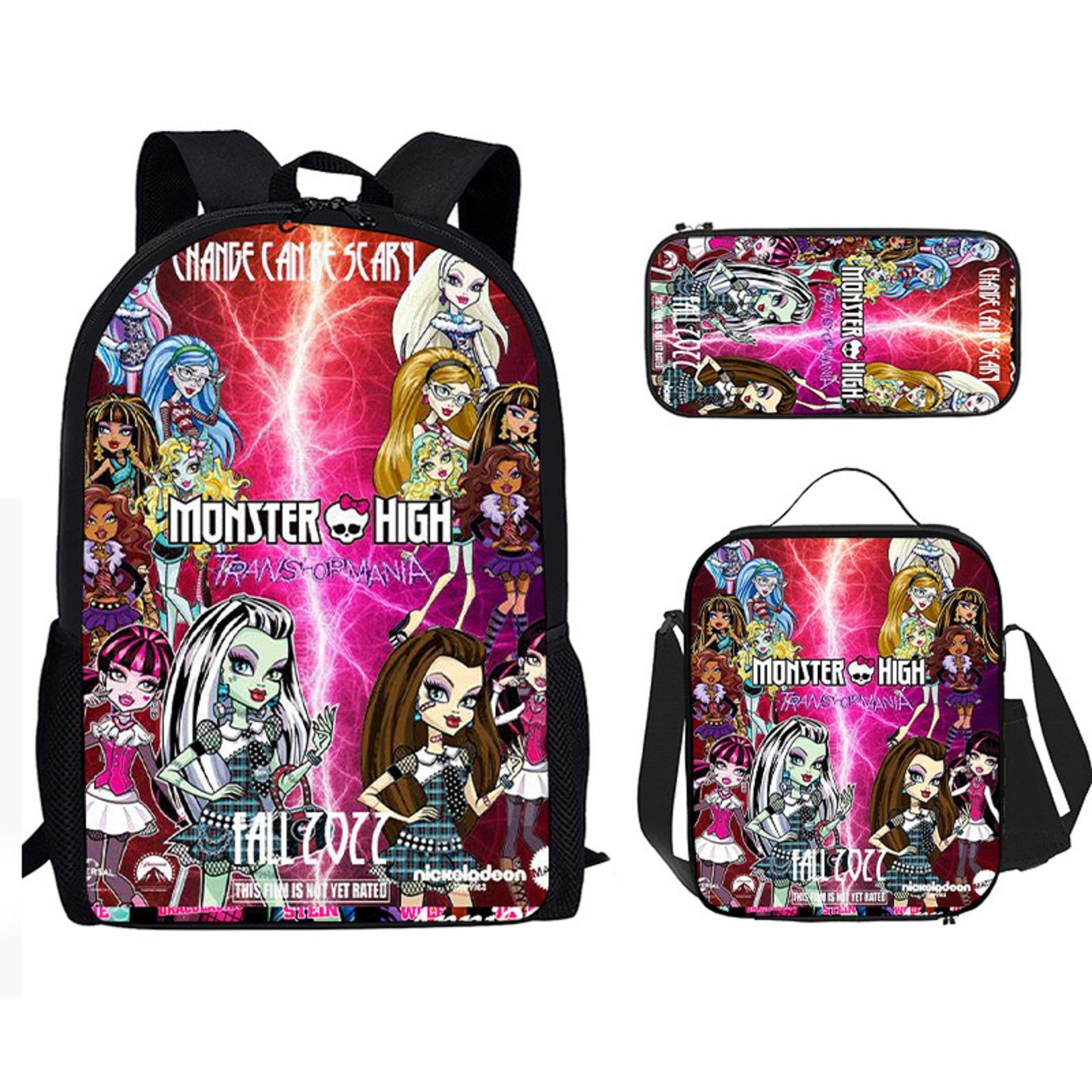 

Набор из трех предметов: мультяшный рюкзак для начальной школы и сопутствующий рюкзак One Size