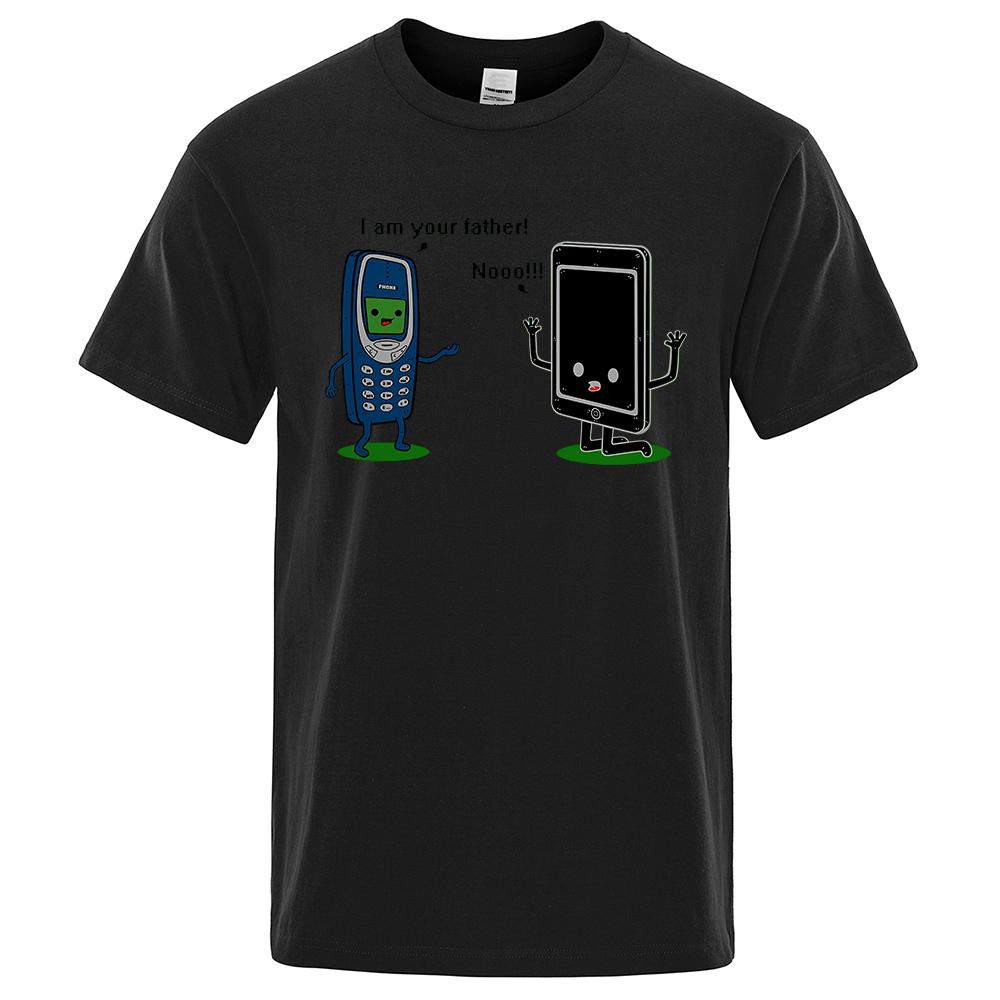 I'm your father Funny phone T-Shirts Men Fashion Casual Short Sleeve Crewneck Breathable Tops Cotton Summer Tee Clothing Men's