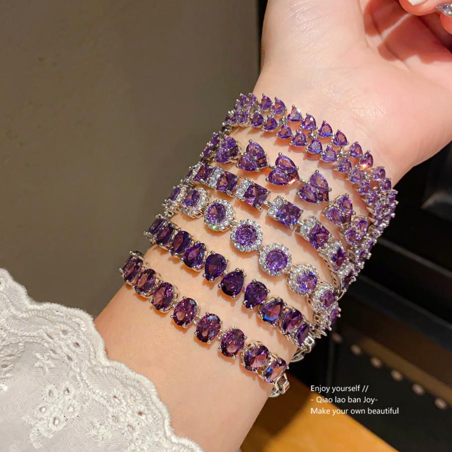 French Zircon Heart Pendant Bracelet With Elegant Design For Womens Office Wear