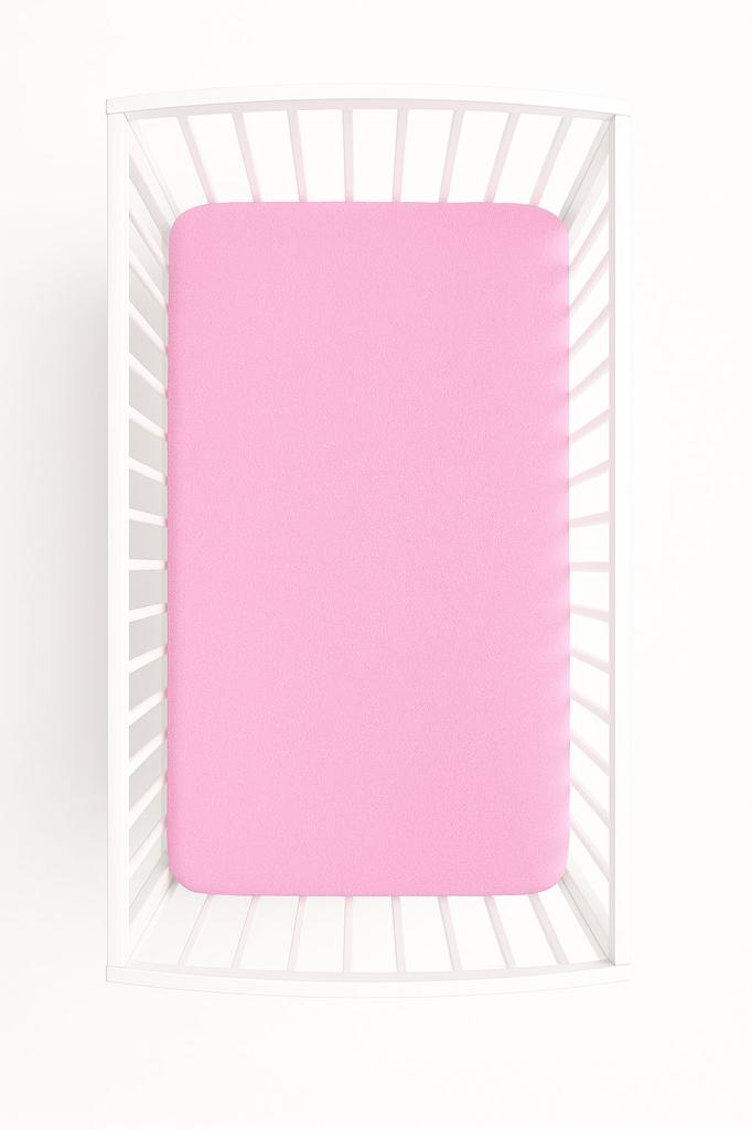 Terry fitted sheet for a crib 140x70cm - pink