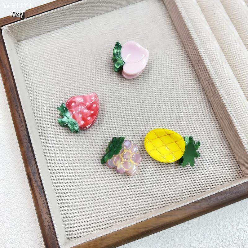 Wei Yi Jewelry Acetate Fruit Series Hair Claw Clip - Cute Small Size, High-End Hair Accessory for Flyaway Bangs