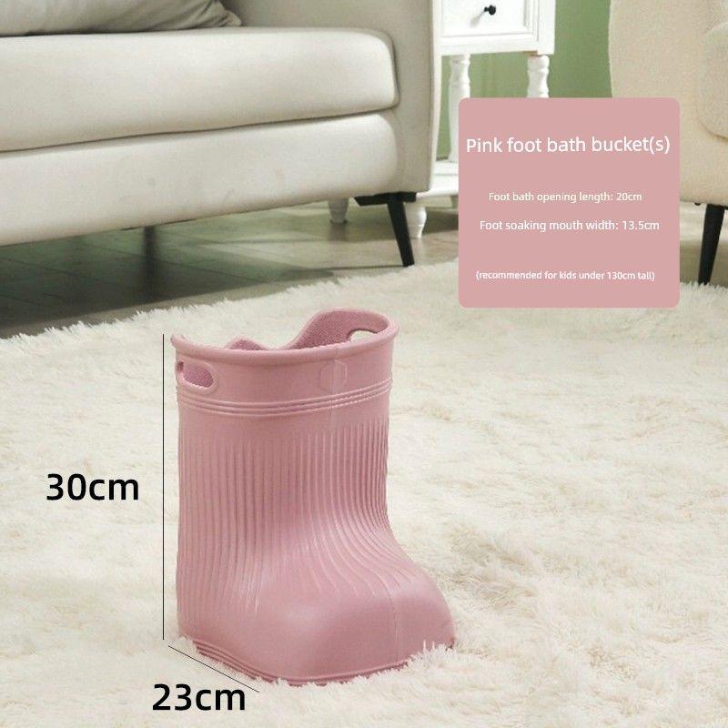 

over the Knee Foot Bath Barrel Heat Preservation Deep Barrel Water-Saving Lightweight Environmental-Friendly Massage Health Care Feet Bathing Tub Pink S Size (Recommended for Heights Below 130cm)