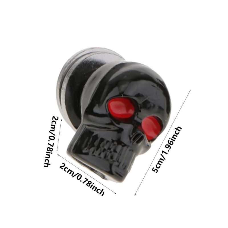 Skull Head Screw 3D Skull Red Eye Design License Plate Fixing Nut Skull Automobile Accessories Skull License Plate Frames