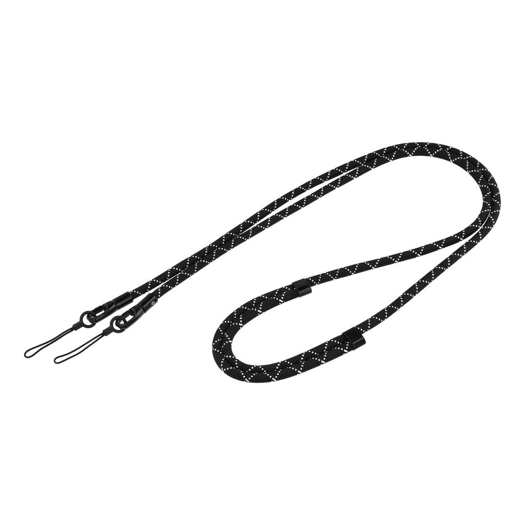 7MM Double Clasp Adjustable Lanyard Polyester Zinc Alloy Shoulder Strap for Dual-Hole Phone Cases