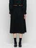 B Muse Mansion Side Pleated Midi Skirt - Black