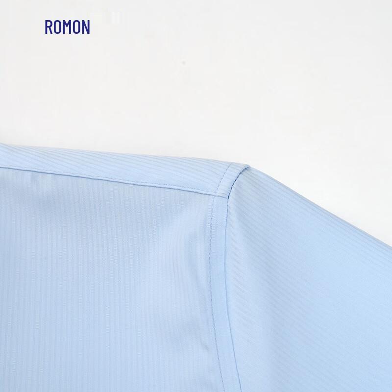ROMON Men's 3D Textured Bamboo Fiber Wrinkle-Resistant Long Sleeve Shirt