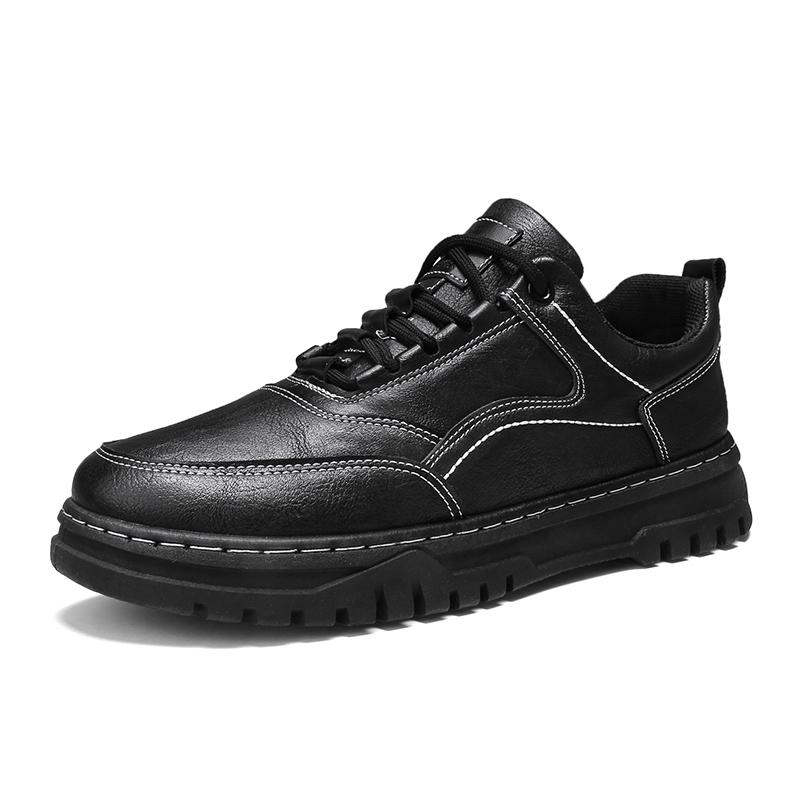 

Низкие туфли Martin, кожаные рабочие туфли, мужские черные повседневные туфли, модная мужская обувь 44 белый/чёрный