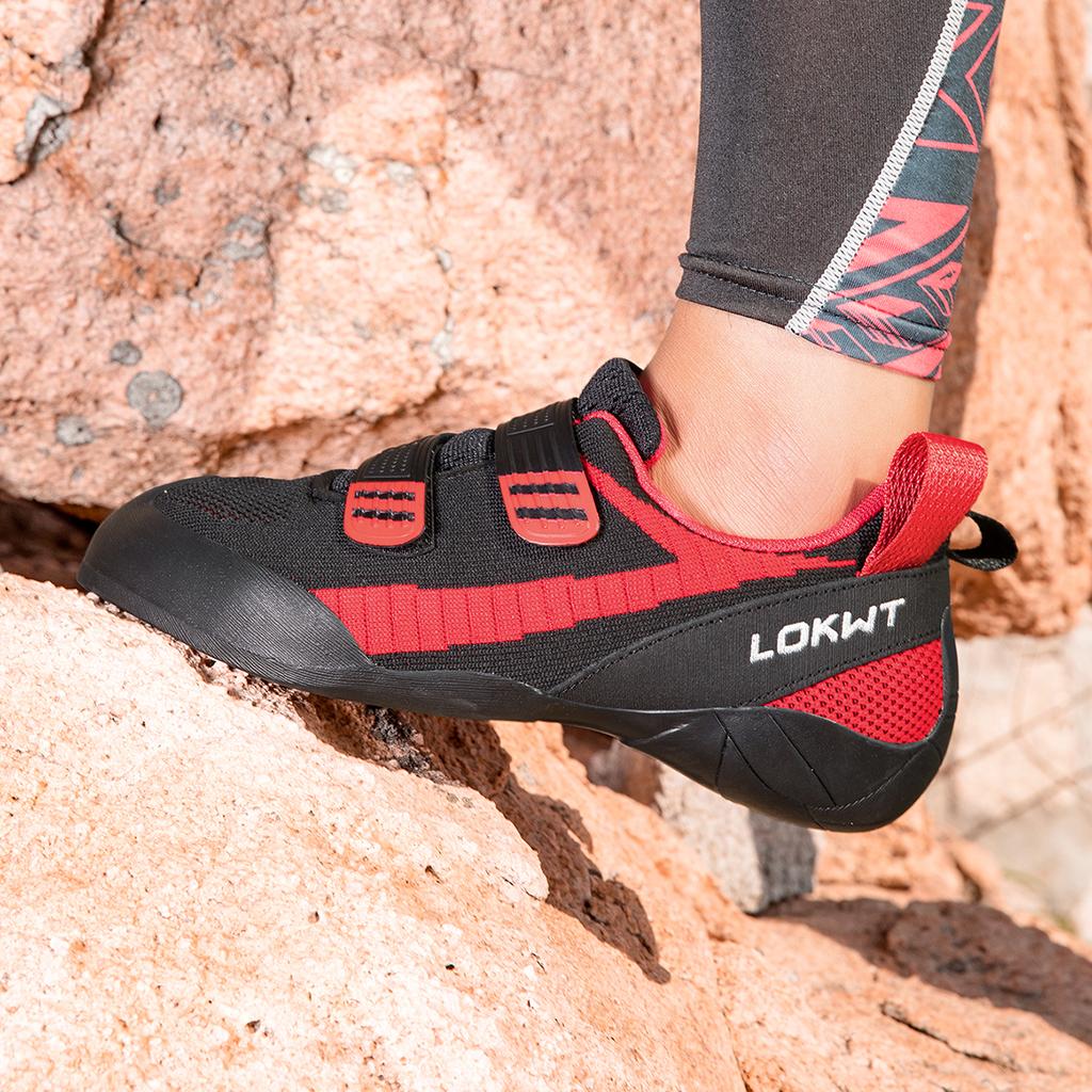 Unisex Professional Climbing Shoes with Secure Fit Structure and High Traction Rubber Sole for Indoor Outdoor Rock Training Practice