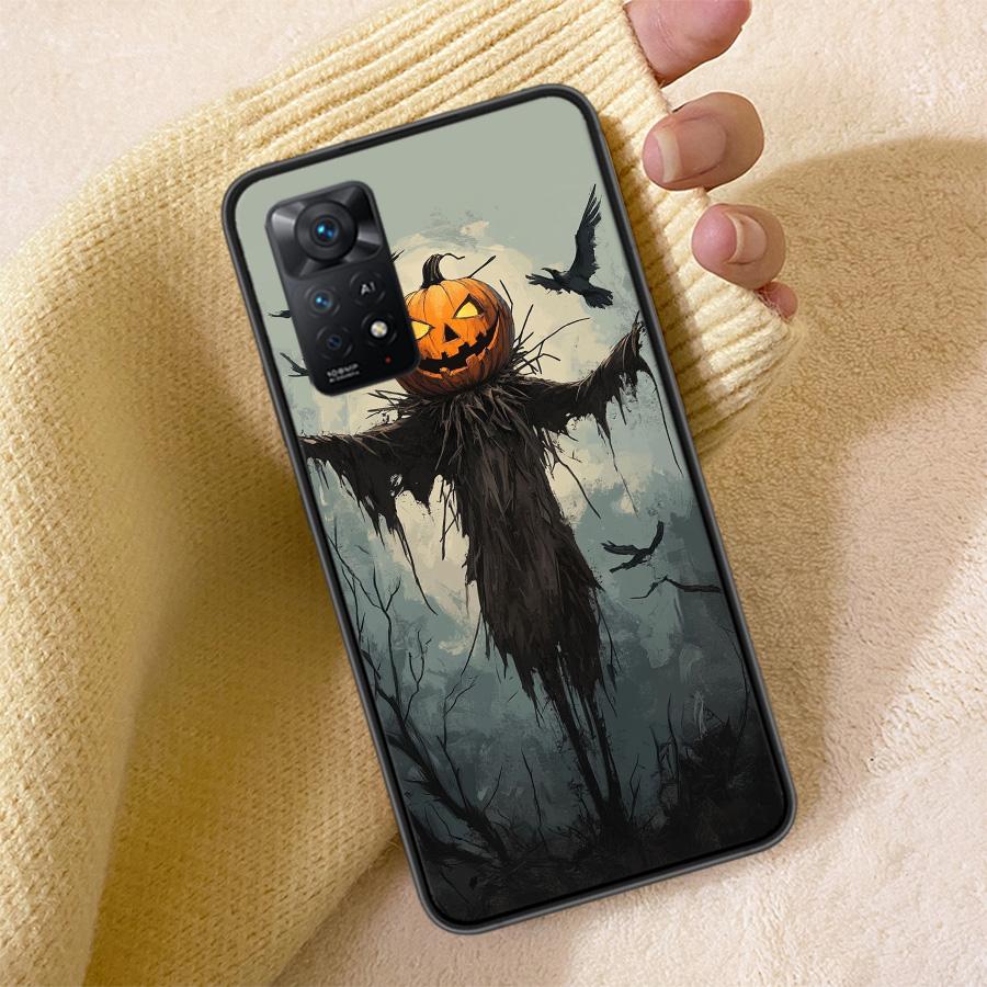 Halloween Pumpkin Man is Here Phone Case For Redmi Note 13 14 15 Pro Plus 12 13C 12C 15C 9 10 10C 9T 9C 9A TPU Soft Cover Clear