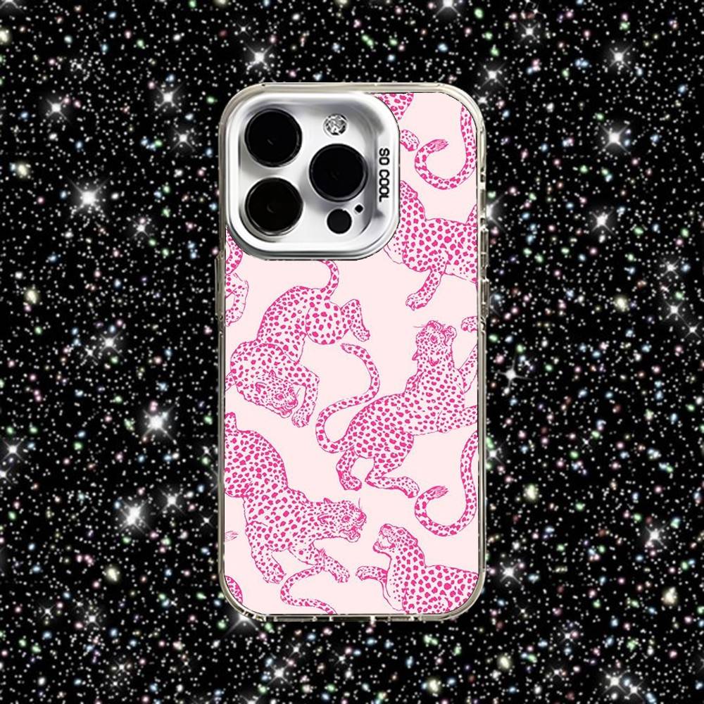 

Pink Leopard Pattern Phone Case For iPhone 16,15,14,13,12,11,Pro,XS,Max,Plus,Mini,SE White Candy Matte Shockproof Cover iPhone13PRO