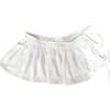 Sweet Lace Up Hip Scarf Shirt Extender Ruffled Edge Waistband Layer Outfits Skirt  Jeans Decor