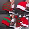 Knitted Red Christmas Woolen Hat Autumn Winter Stripes Warm Girls Gift Festival