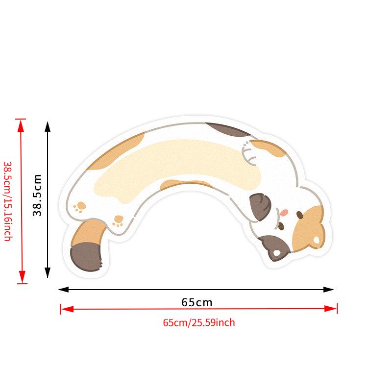 2D Flat Fun Cute Cartoon Cat U-Shaped Bathroom Floor Mat Toilet Anti-Slip Rug Diatom Mud Quick Dry Washable Water-Absorbing Floor Mat