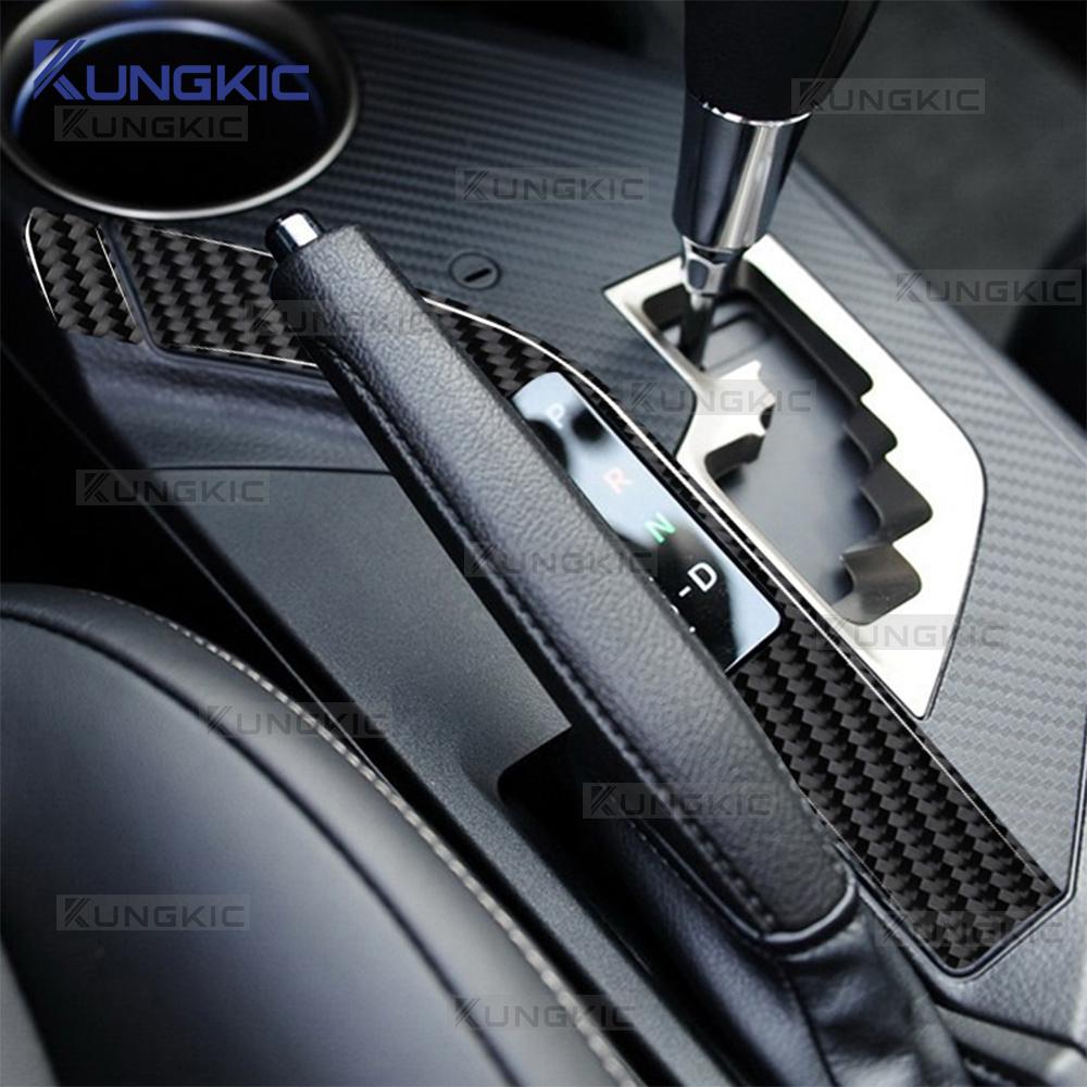 For Toyota RAV4 2013 2014 2015 Real Soft Carbon Fiber Sticker LHD Car Center Gear Shift Panel Trim Interior Accessories