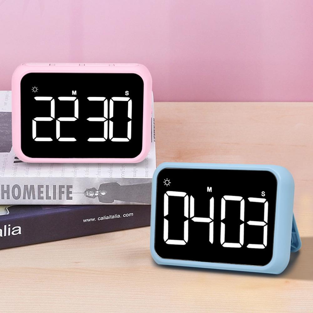 Digital LCD Kitchen Timer with On/off Switch, Mute and Loud Alarm, 24-hour Clock, Children, Teachers, Kitchen