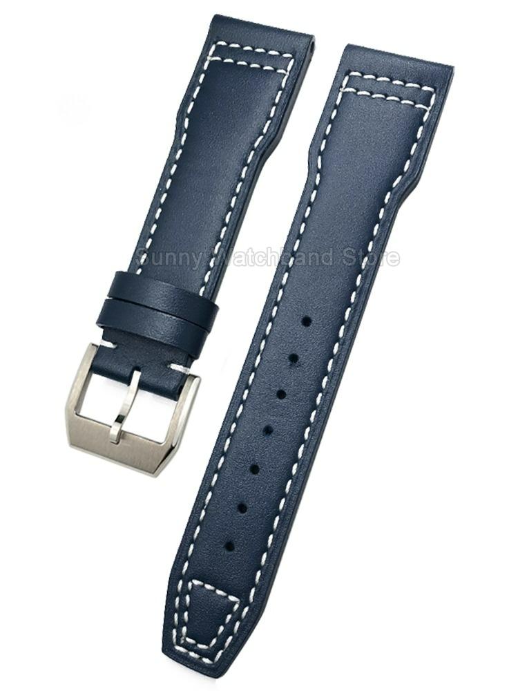 Coffee Black 20 21 22mm for IWC Portofino Le Petit Prince Portugieser Cowhide Watch Band Special Interface Needle Buckle Durable