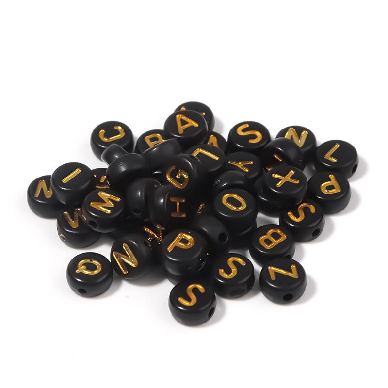 100pcs 7mm Multicolor Acrylic Alphabet Beads Heart Numbers Letter Loose Beads For Jewelry Making DIY Bracelets Gift Wholesale