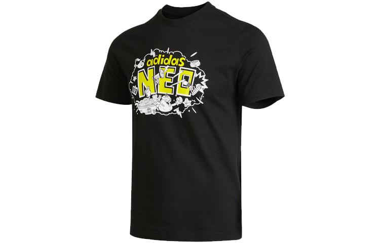 Adidas Neo T Shirts Men s Black Crew Neck Moderate Straight Fit H45094 XXL