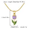 Fashion Tulips Flower Pendant Necklace Simple Y2K Choker Neck Chain Sweet Elegant Clavicle Chain Necklace Jewelry