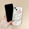 Rhinestone Butterfly Mobile Phone Case Is Suitable For Apple 17Pro Love Edge Drilling Glass Mirror Apple 15 Glue Fine Hole Soft