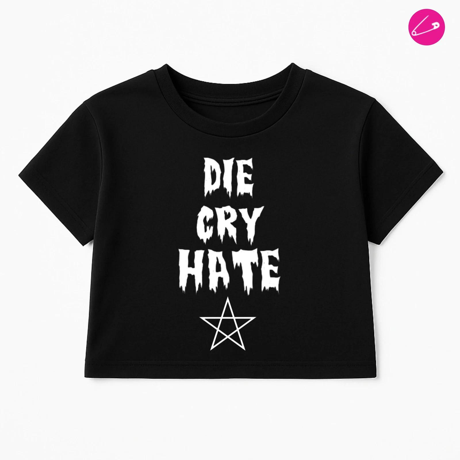 Die Cry Hate Gothic Occult Emo Alt Crop Top XL