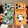 Lovely Baby Panda Pattern Case For iPhone 17 Pro Max Funda iPhone 16 15 14 13 Pro Max Magnetic For Magsafe Hybrid Slim Matte Cover