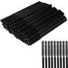 50 Pcs Disposable Eyelash Mascara Mini Brushes for Eye Lashes Extension Eyebrow and Makeup Small brush head and Small handle(Black)