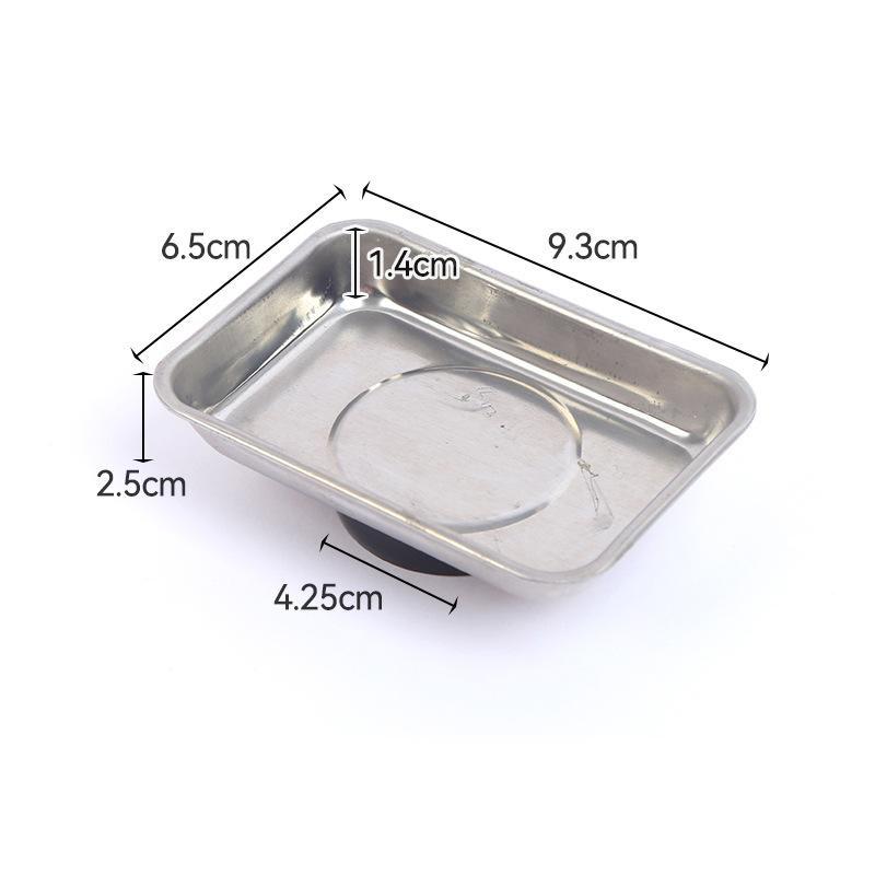 Square Magnetic Bowl Durable Magnetic Stainless Steel Parts Tray Screw Storage Plate Tools Holder Auto Suction Pad Easy Access