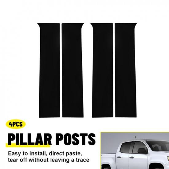 4x Gloss Black Door Pillar Posts Cover Trim For 2014-2018 Chevy Silverado 1500 N