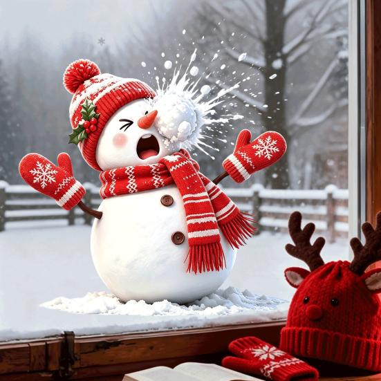 Reusable Winter Scene Decals Christmas Snowman Static Window Cling, Funny Sticker, Seasonal Home Ornaments Xmas Glass Decal for Shop Holiday